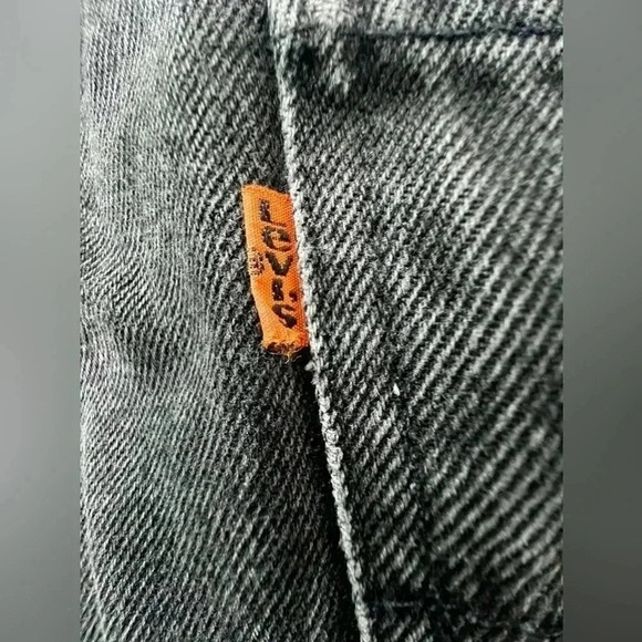 VITG 90’s LEVIS ORANGE TAB 505 JEANS BLACK REGULAR FIT STRAIGHT LEG Sz 36X34  34 - Picture 5 of 16